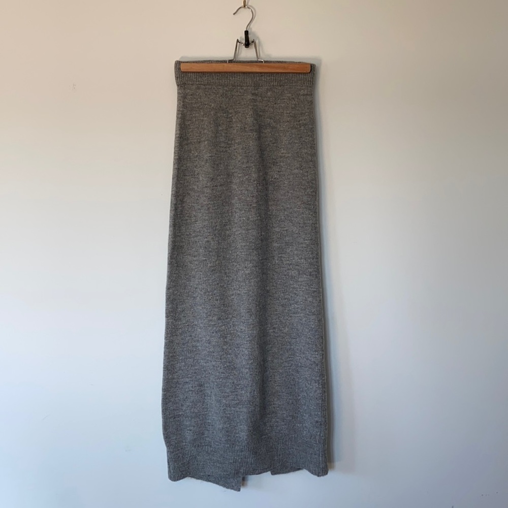 NWOT Gray Wool Maxi Skirt
